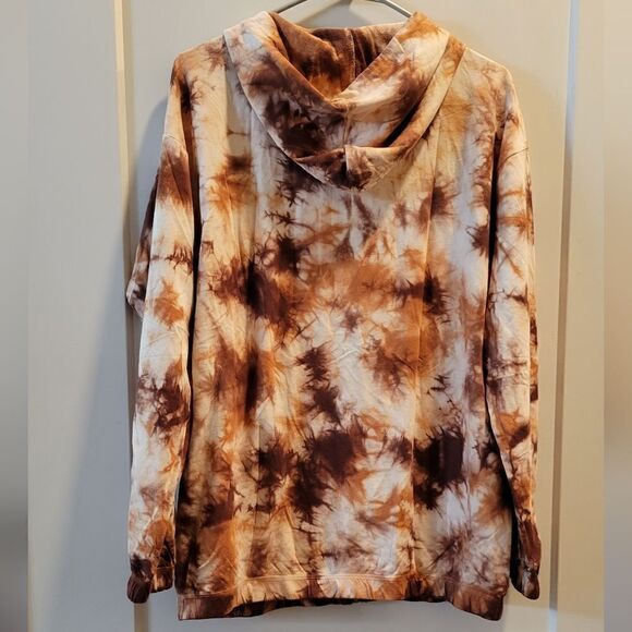 Sundown by Splendid Tie Dye Zip Up Hoodie Brown  Small NWT - Picture 9 of 9